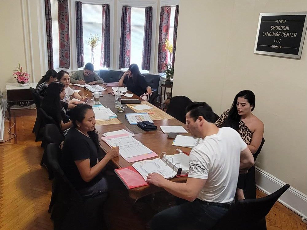 Adult students in class at Smordoni Language Center